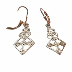BOUCLES D'OREILLES ART NOUVEAU DIAMANTS