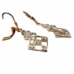 BOUCLES D'OREILLES ART NOUVEAU DIAMANTS