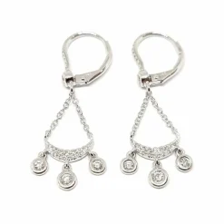 Boucles d'oreilles attrape rêves diamants or blanc