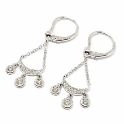 Boucles d'oreilles attrape rêves diamants or blanc