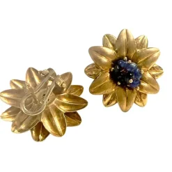 BOUCLES D'OREILLES AU DESIGN CONTEMPORAIN DU XXE SIÈCLE EN OR 18 KT AVEC SAPHIRS