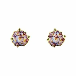 Boucles d'oreilles avec fleurs émaillées