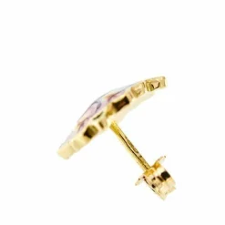 Boucles d'oreilles avec fleurs émaillées