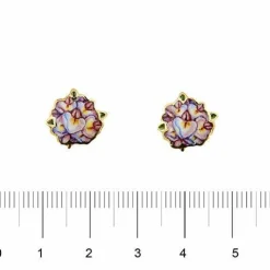 Boucles d'oreilles avec fleurs émaillées