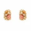 Boucles d'oreilles avec perles et coraux roses