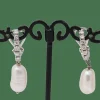 Boucles d'oreilles avec perles baroques et diamants