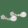 Boucles d'oreilles avec perle d'Australie et diamants