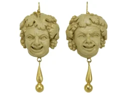 Boucles d'oreilles Bacchus Or camées de lave