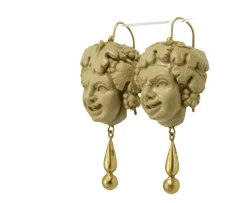 Boucles d'oreilles Bacchus Or camées de lave