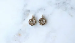 Boucles d'oreilles Belle Époque Marguerite or rose, diamants