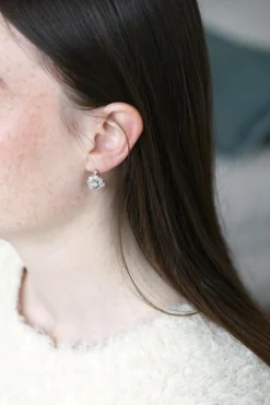 Boucles d'oreilles Belle Époque Marguerite or rose, diamants