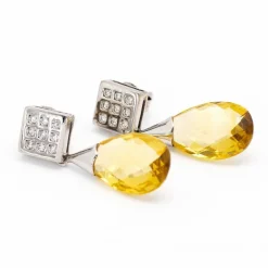 Boucles d'oreilles BRIOLE Citrine et Diamants