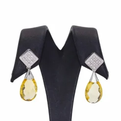 Boucles d'oreilles BRIOLE Citrine et Diamants