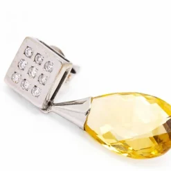 Boucles d'oreilles BRIOLE Citrine et Diamants