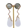 Boucles d’oreilles calcédoine et nacre