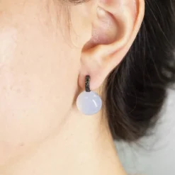 Boucles d'oreilles CALCEDONIA en or et diamants noirs