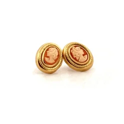 Boucles D'oreilles Camé Or Jaune 18k