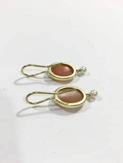 Boucles d'oreilles Camées Et Perles