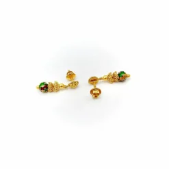 Boucles d'oreilles cannetille indienne dorées avec émail multicolore