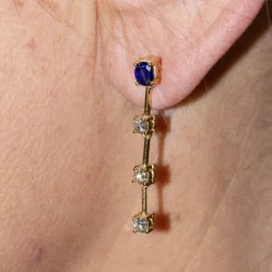 Boucles d'oreilles Ceylan en or et saphirs.