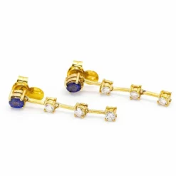 Boucles d'oreilles Ceylan en or et saphirs.