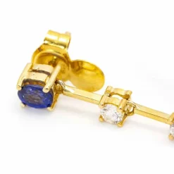 Boucles d'oreilles Ceylan en or et saphirs.