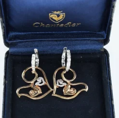 Boucles d'oreilles Chantecler or diamants