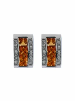 Boucles d'oreilles Citrines et Diamants
