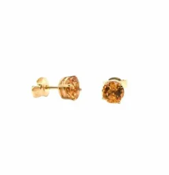 Boucles D'oreilles Citrine Or Jaune 18 Carats