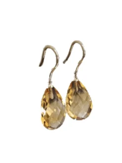 Boucles d'oreilles citrines goutte briolette