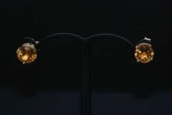 Boucles D'oreilles Citrine Or Jaune 18 Carats