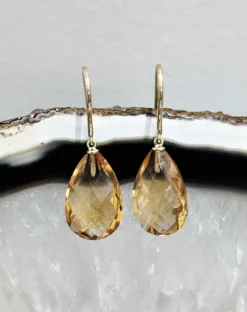 Boucles d'oreilles citrines goutte briolette