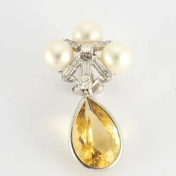 Boucles d'oreilles Citrines Perles