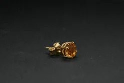 Boucles D'oreilles Citrine Or Jaune 18 Carats