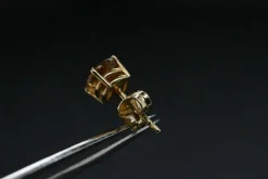 Boucles D'oreilles Citrine Or Jaune 18 Carats