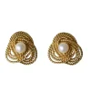 Boucles d'Oreilles Clip Gubelin Or Torsadé et Perles