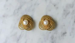 Boucles d'Oreilles Clip Gubelin Or Torsadé et Perles