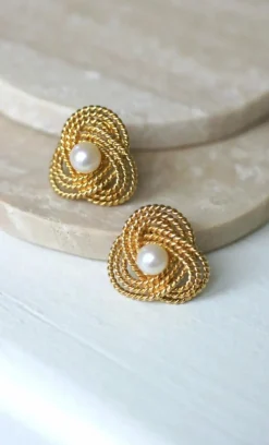 Boucles d'Oreilles Clip Gubelin Or Torsadé et Perles