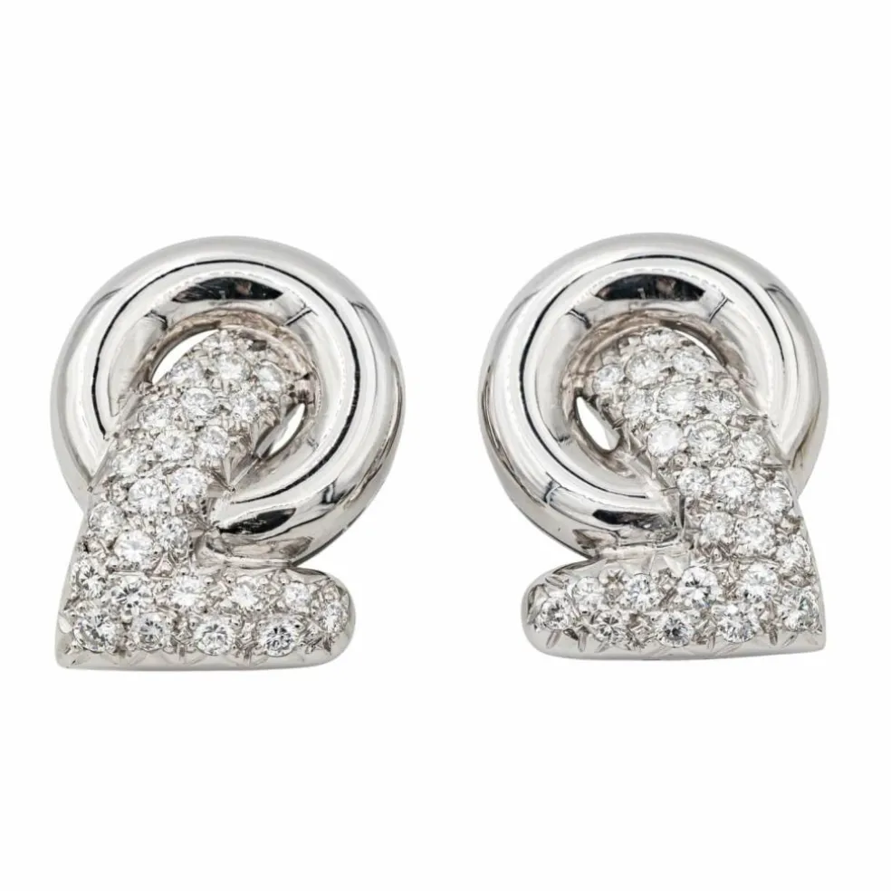 Boucles d'oreilles Clip Or blanc Diamant