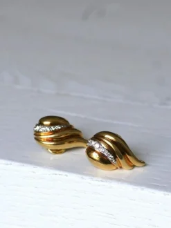 Boucles d'oreilles clip or et diamants