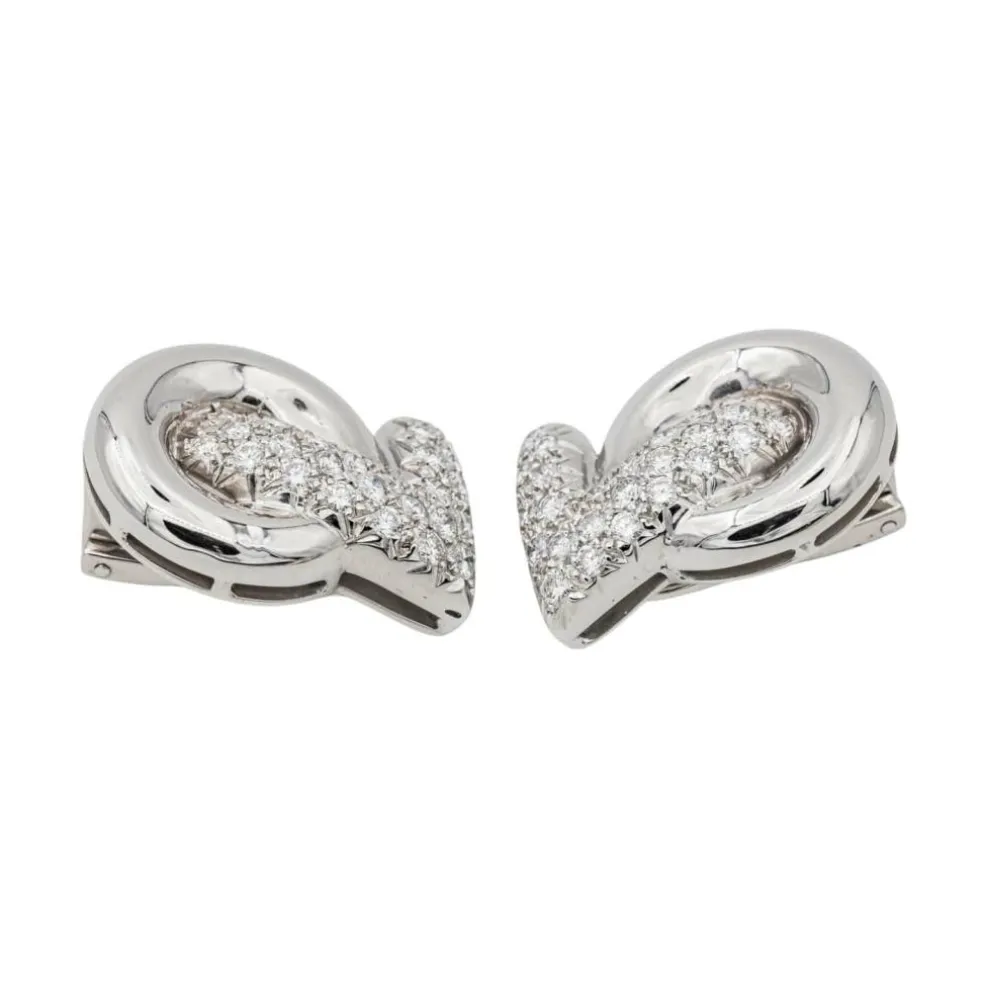 Boucles d'oreilles Clip Or blanc Diamant