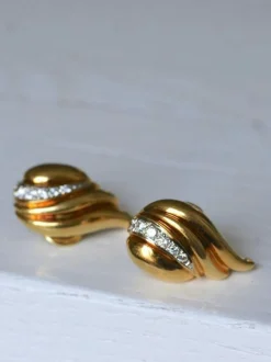 Boucles d'oreilles clip or et diamants