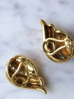 Boucles d'oreilles clip or et diamants