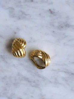 Boucles d'oreilles clip torsade or