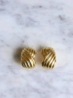 Boucles d'oreilles clip torsade or