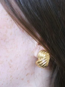 Boucles d'oreilles clip torsade or