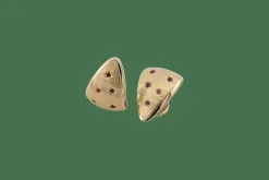 Boucles d'oreilles clip vintage en or jaune avec rubis