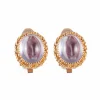 Boucles d'oreilles Clips Améthystes cabochon
