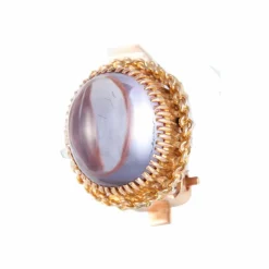 Boucles d'oreilles Clips Améthystes cabochon