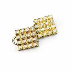 Boucles d'oreilles clips diamants en or jaune 18 carats